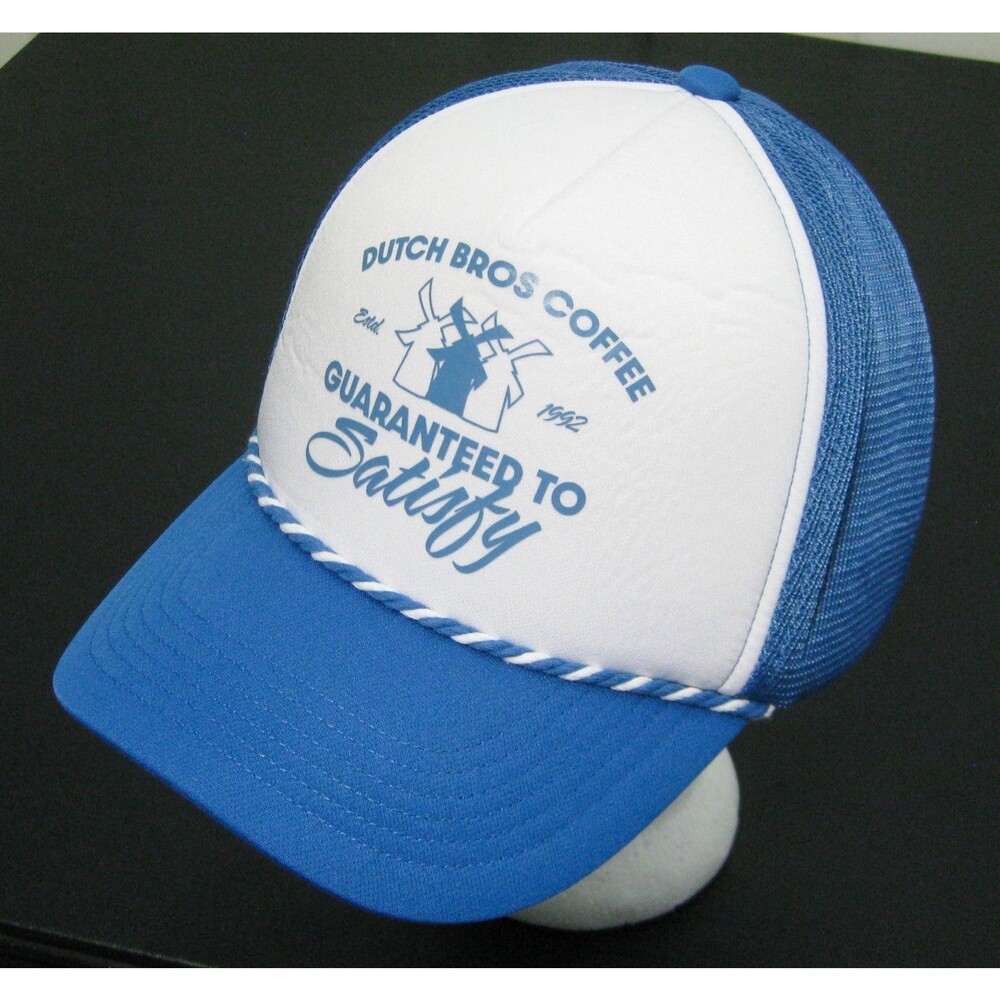 Dutch Bros Coffee Blue Trucket Hat Baseball Cap Adjustable Snapback Foam & Mesh